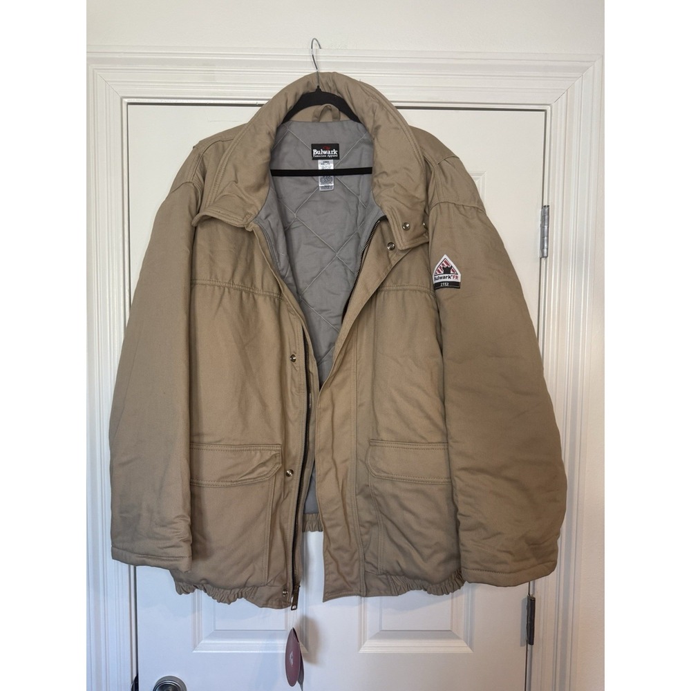 NWT Men's Bulwark‎ JLR8 Bomber Jacket Flame Resistant Size 4XL Duck Brown